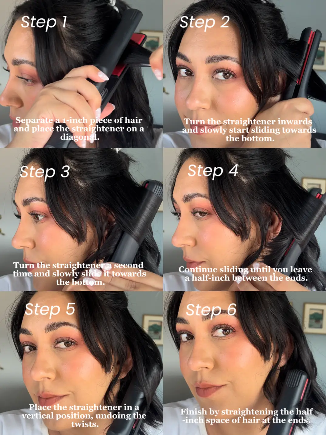 How to curl hair with a wide clearance straightener