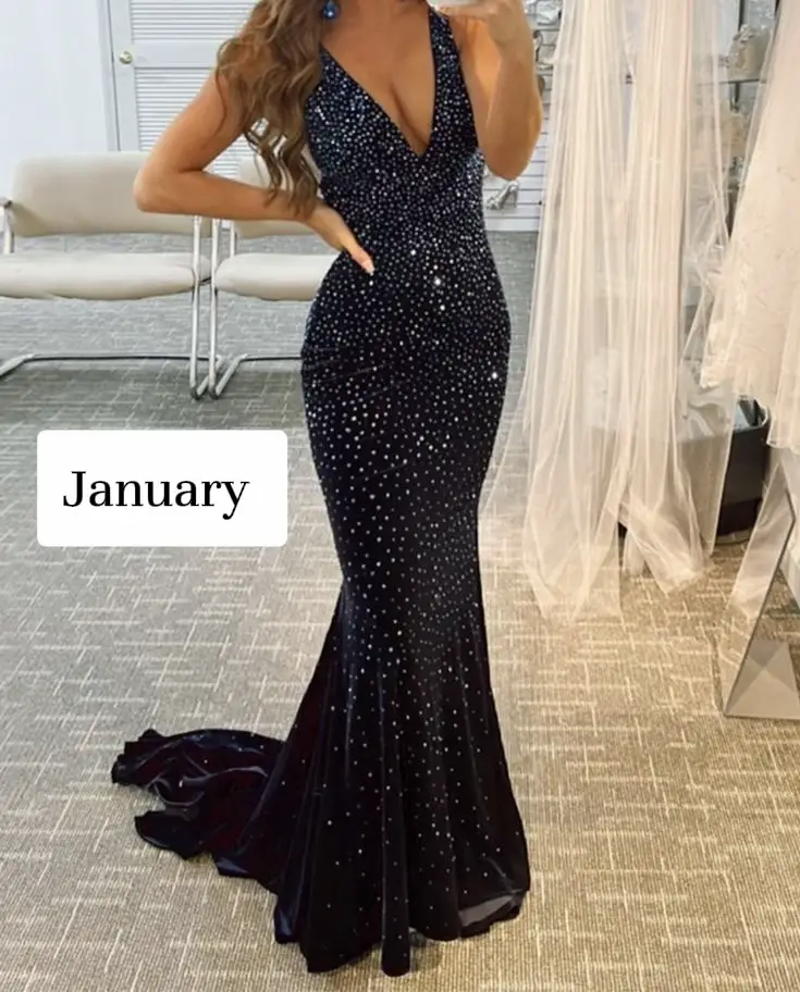 Sparkly Black Sequin with High Slit Satin Prom Dress - VQ