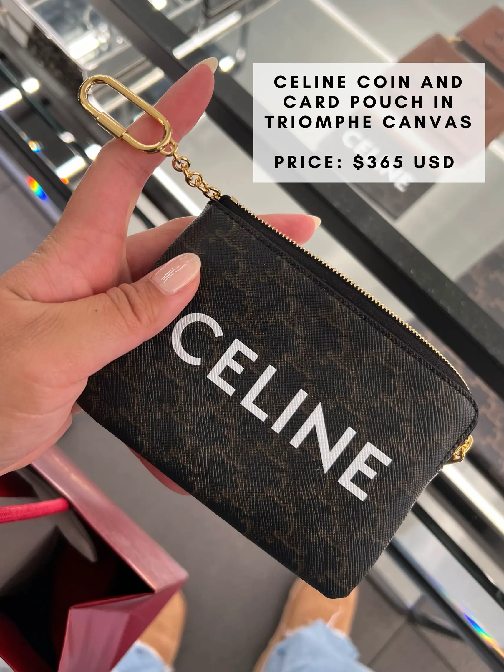 New!! Celine COIN & CARD POUCH IN TRIOMPHE CANVAS