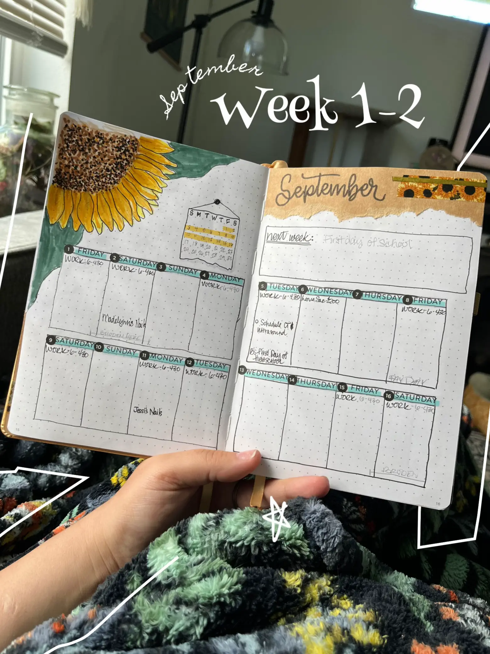 monthly with official bujo stickers and washi tape : r/bujo