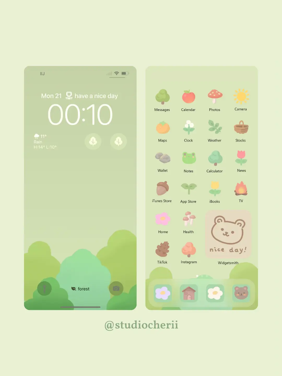 Aesthetic ios17 homescreen ideas gallery posted by studiocherii