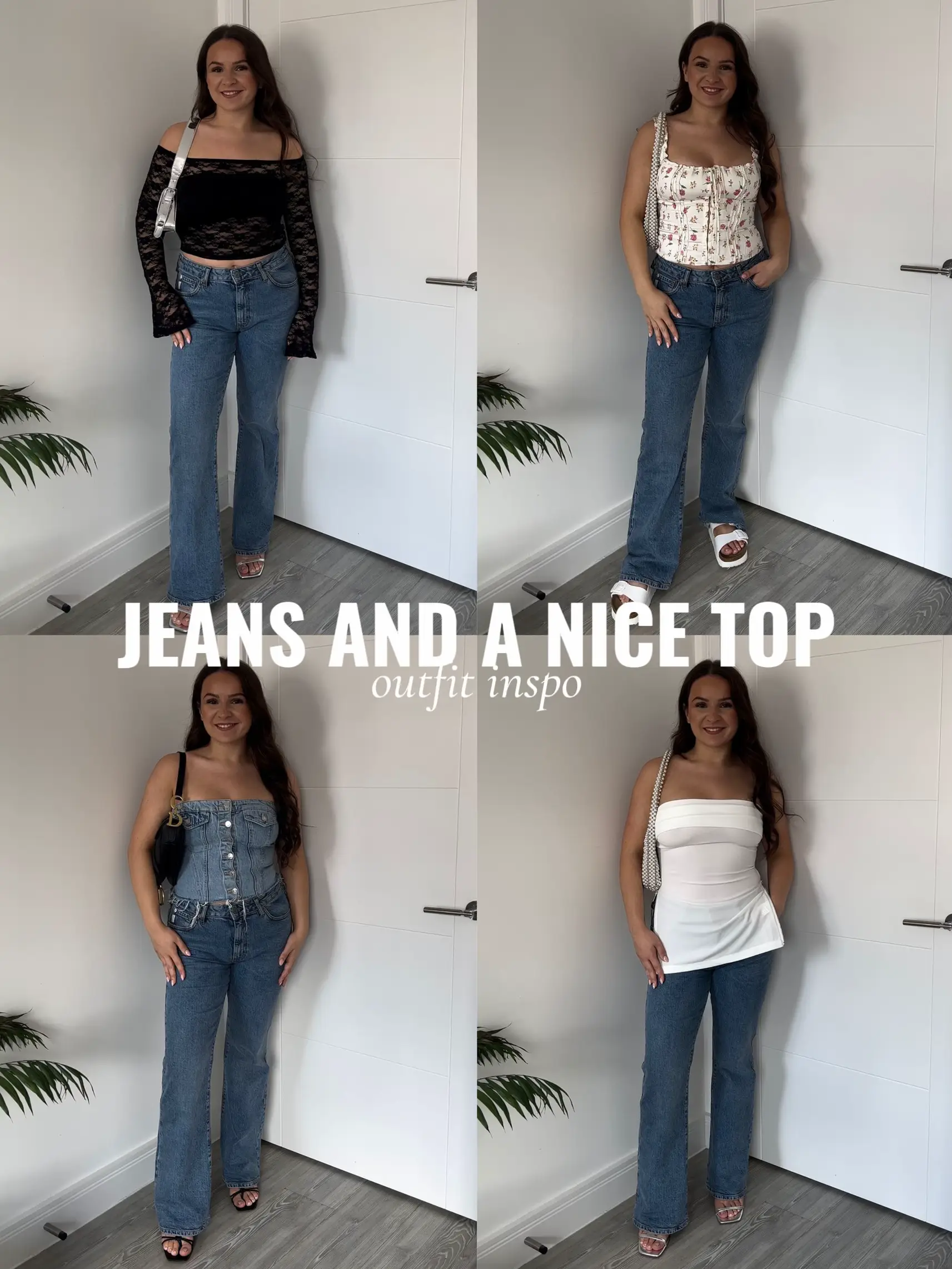 Jeans and a nice top outfit Inspo 🫶🏼 #jeansandanicetop #midsizefashi