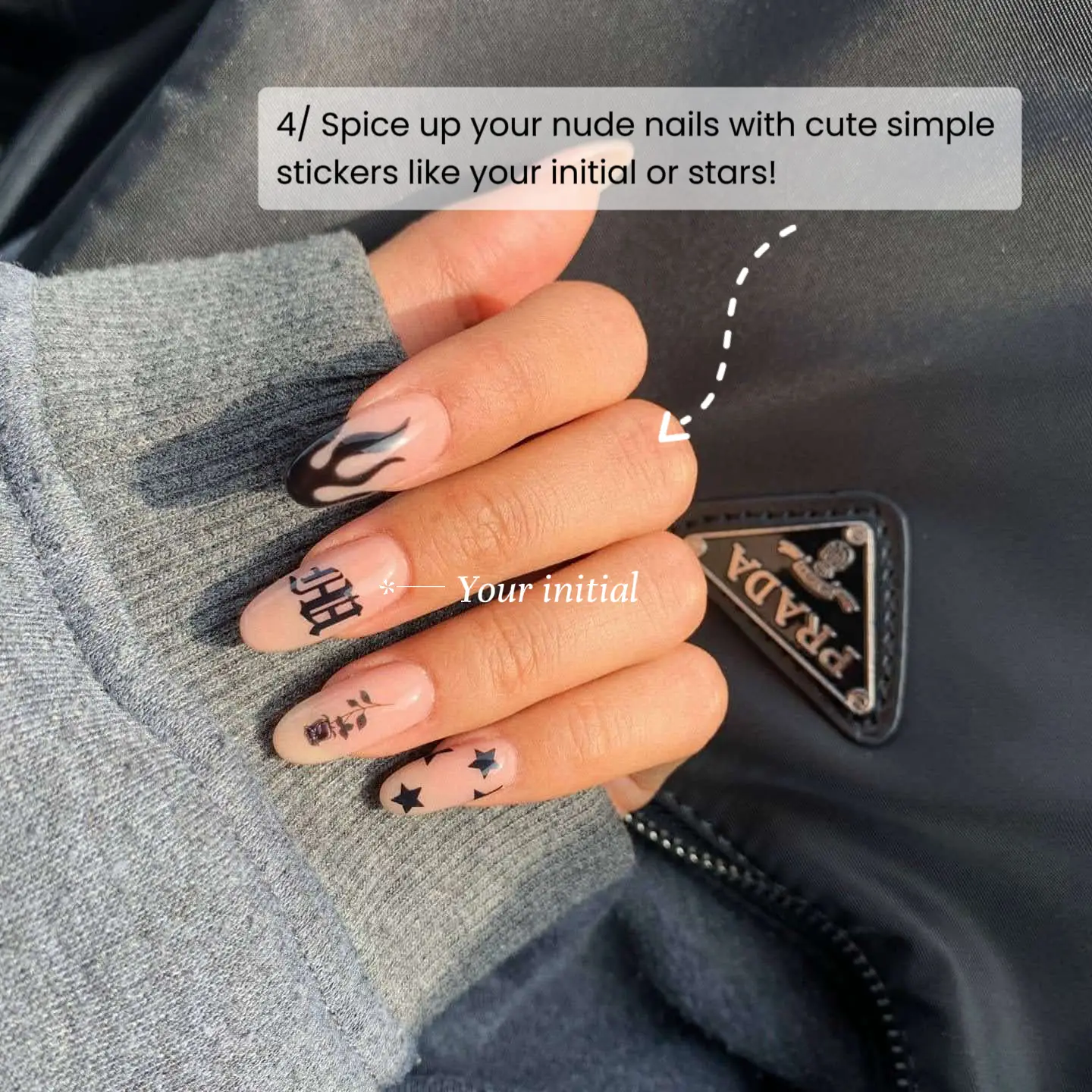 Black Minimalist Nail Stickers Star Nail Stickers Nail Decals With