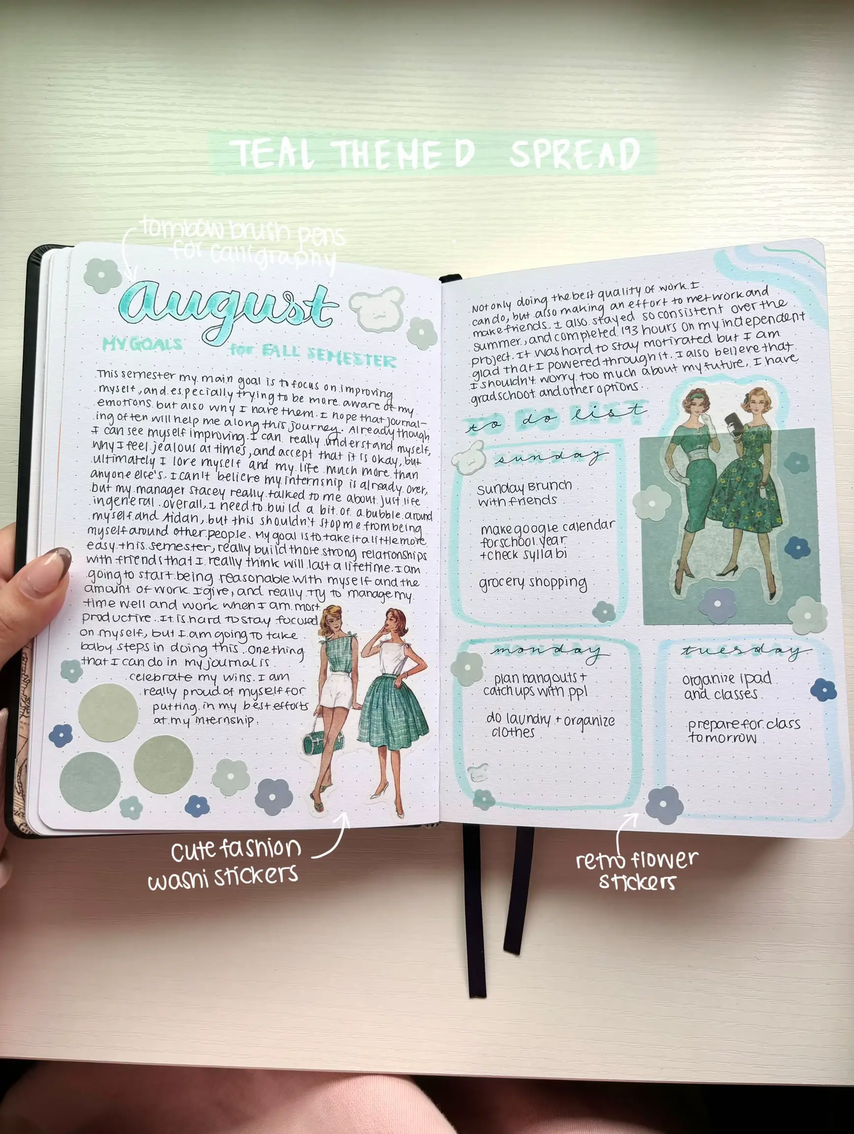  Journal: Sage Green Love Vibe Aesthetic Dotted Journal