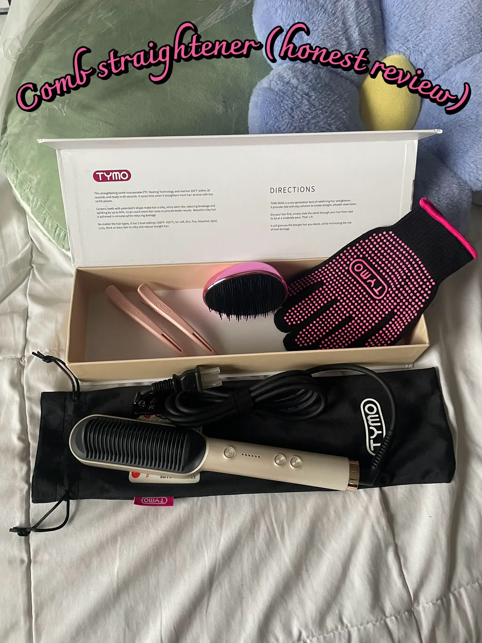 Tymo Ring Plus Ionic Hair Straightening Comb Demo/Review on Type 4