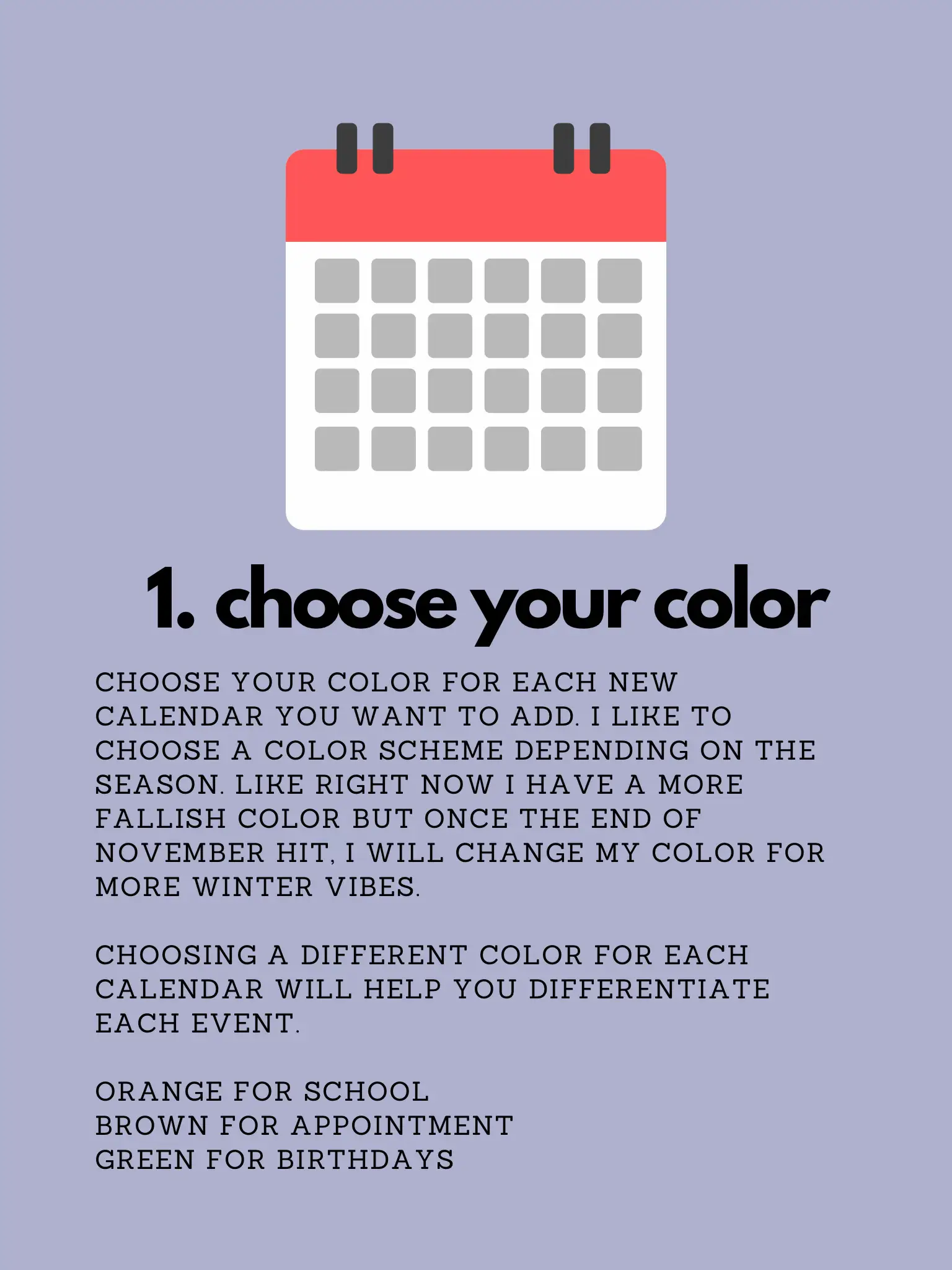 Color coding for productivity - calendar edition | แกลเลอรีที่โพสต์โดย ...