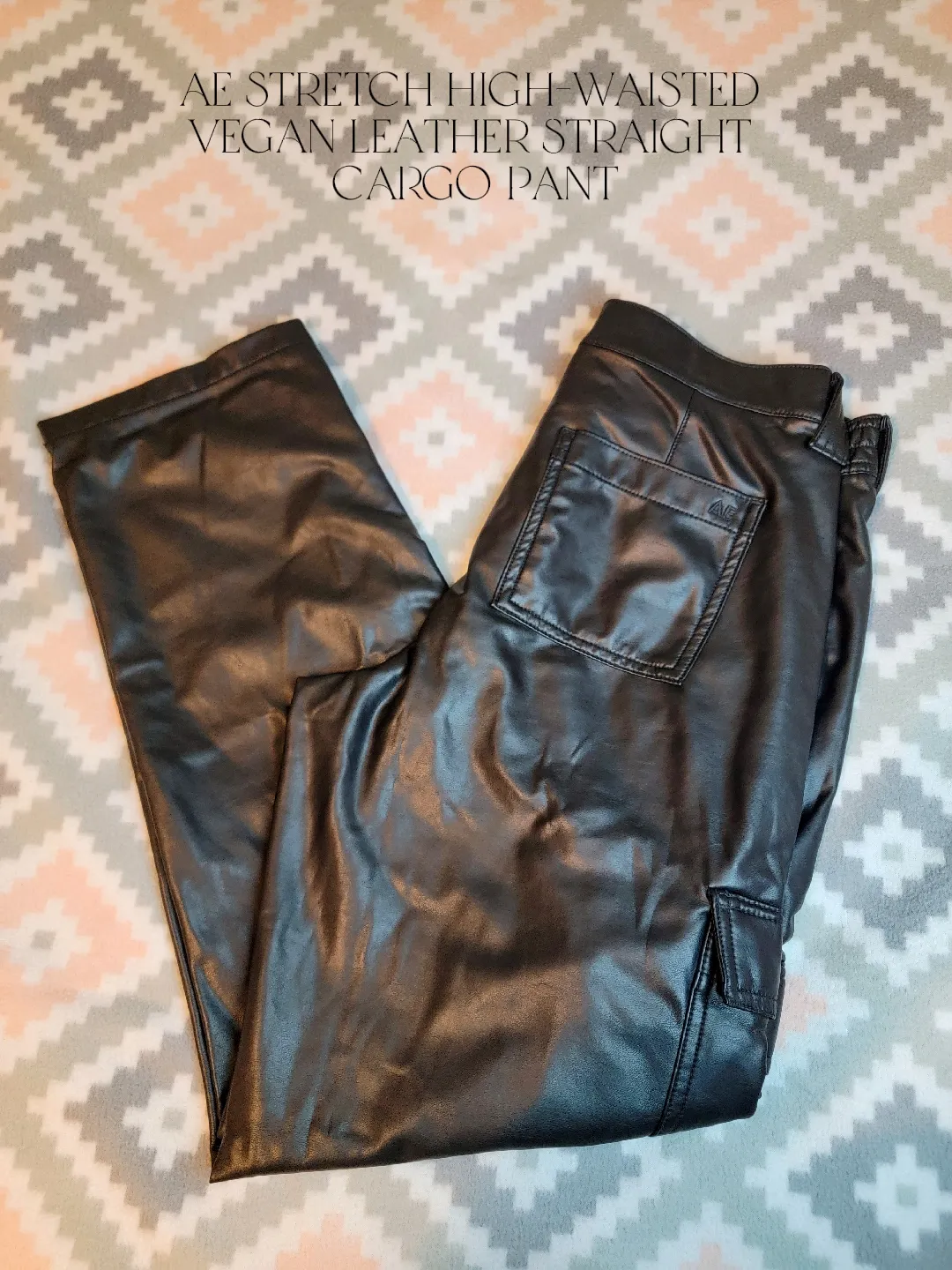 AE Curvy Super High-Waisted Kick Bootcut Vegan Leather Pant