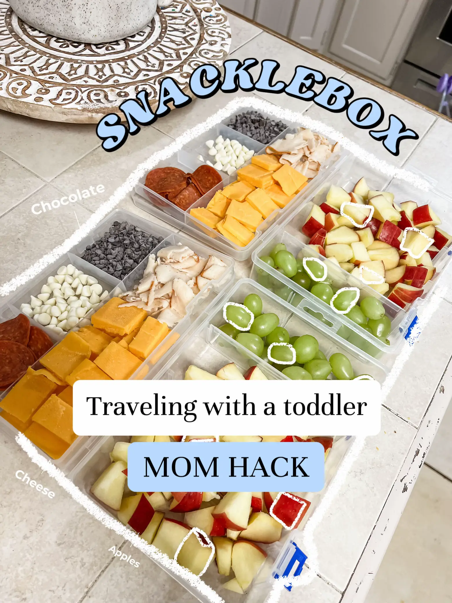 Toddler Travel Hack: Snack Bento Box - Lemon Stripes