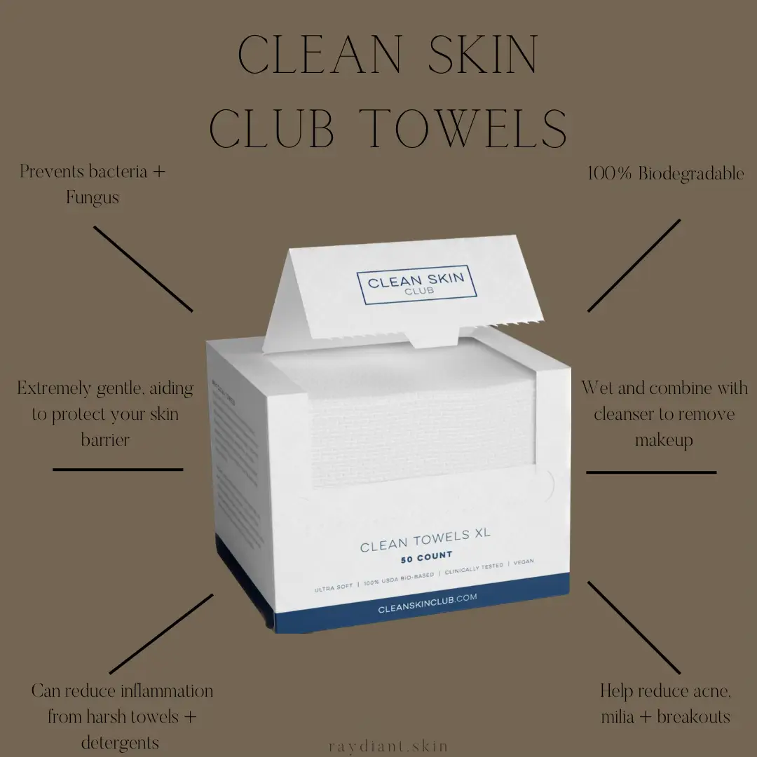 Clean Skin Club Clean Towels XL 100% Biodegradable Face Towel Wipes 50  Count