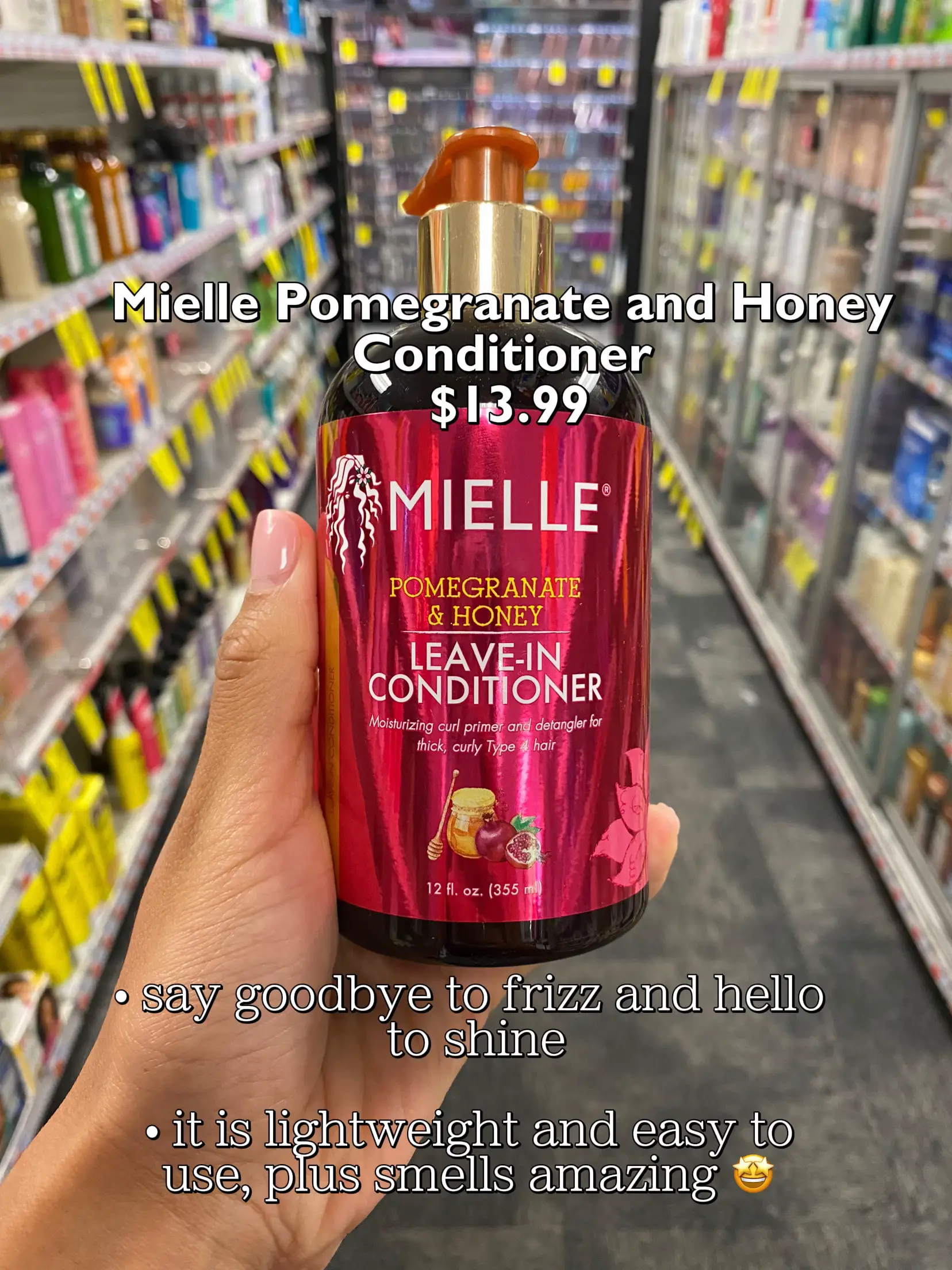 Mielle Organics Pomegranate & Honey Leave-In Conditioner, Moisturizing Curl  Primer and Detangler, Repair Damage and Prevent Frizz, Treatment For Thick