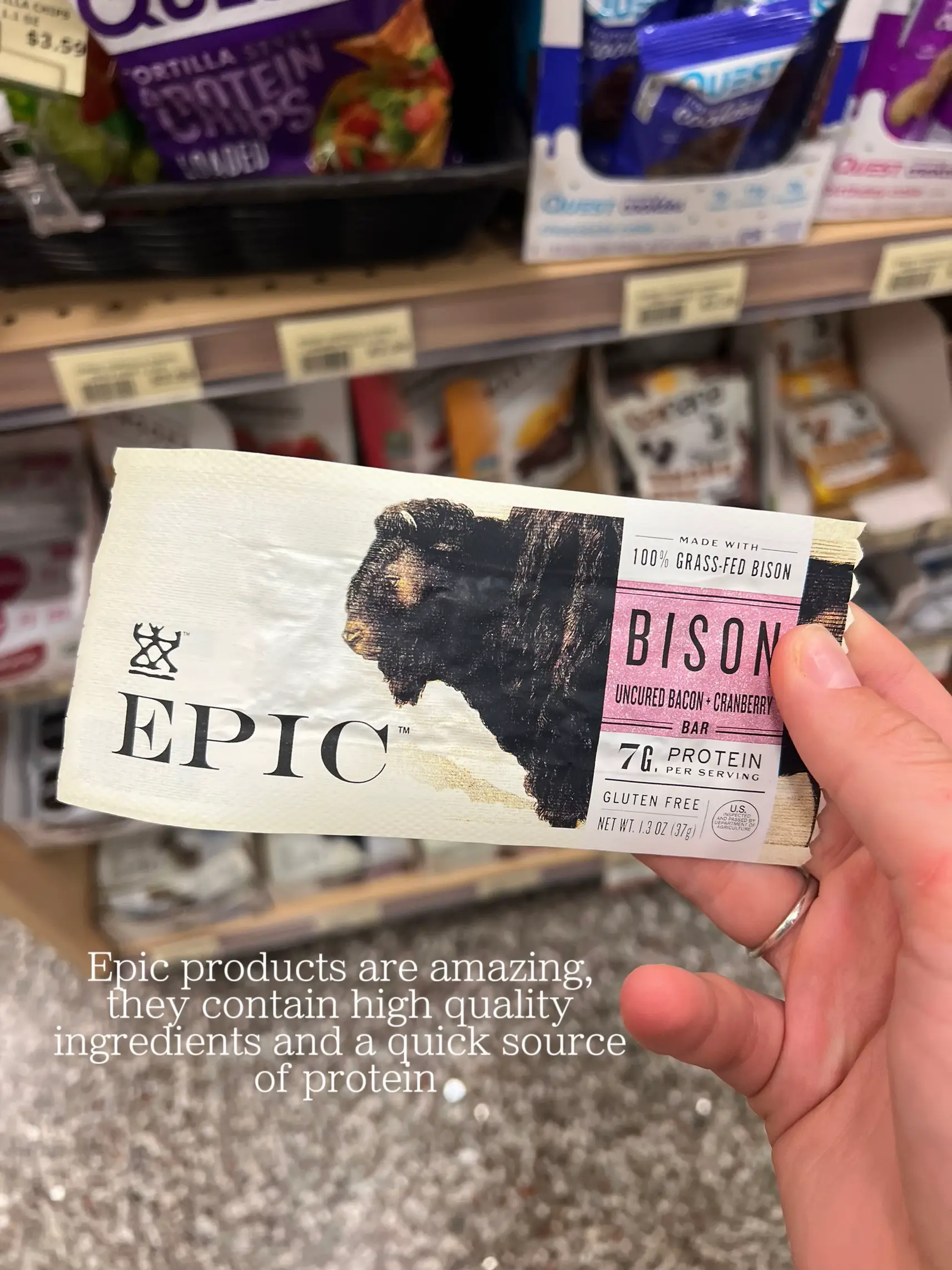 Epic Meat Bar, Bison, Gluten Free, Uncured Bacon + Cranberry - 1.3 oz