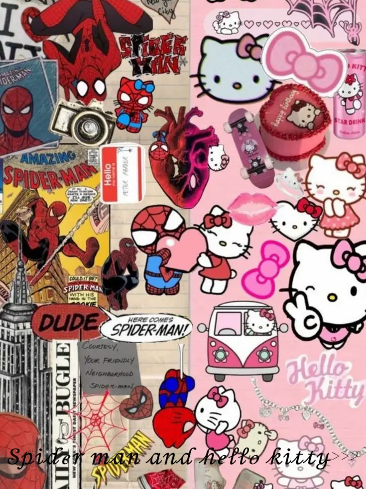 Spiderman and hello kitty set!!! #fypシ #spiderman #hellokitty