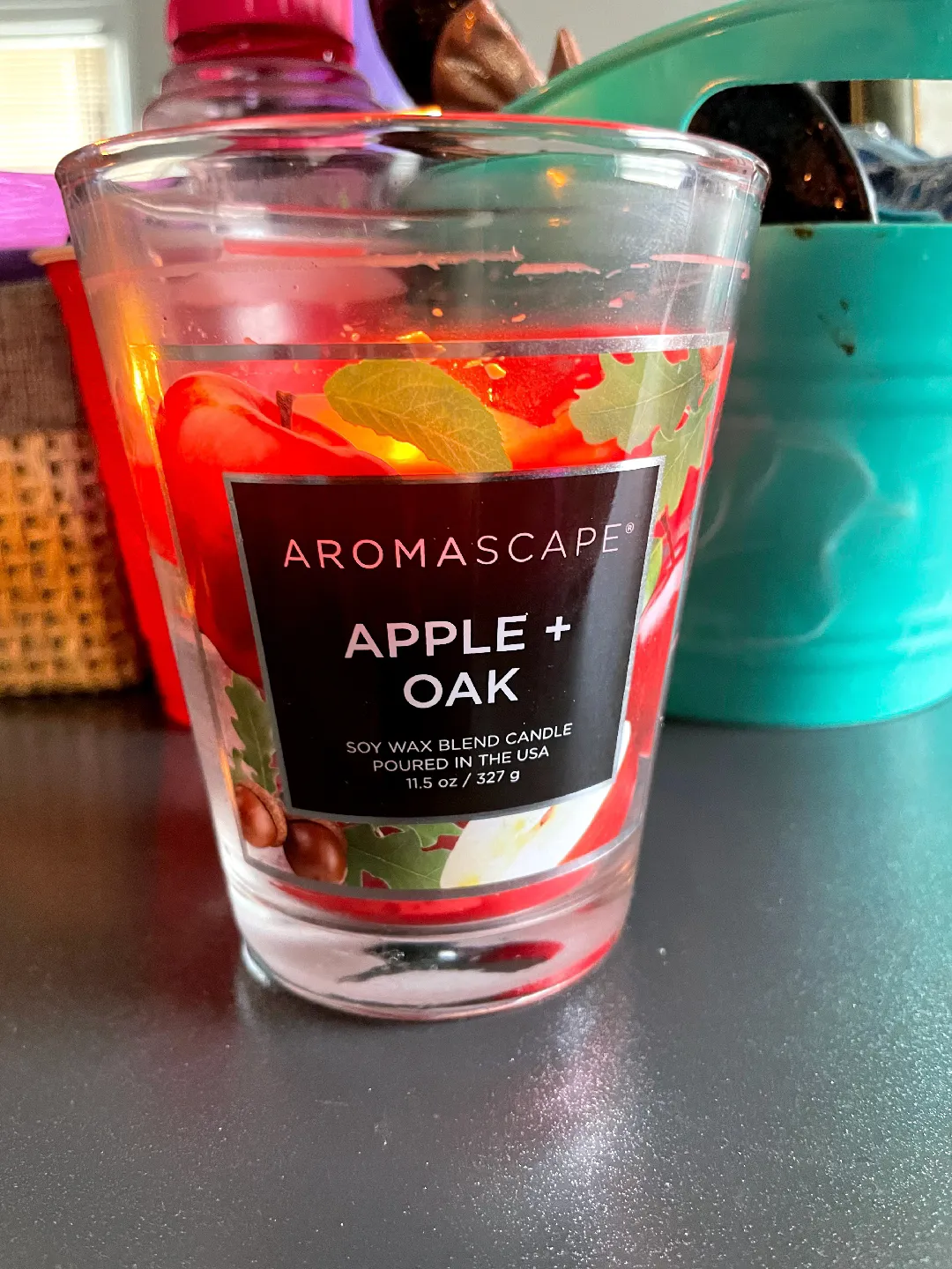 Aromascape Candle, Soy Wax Blend, Apple + Oak