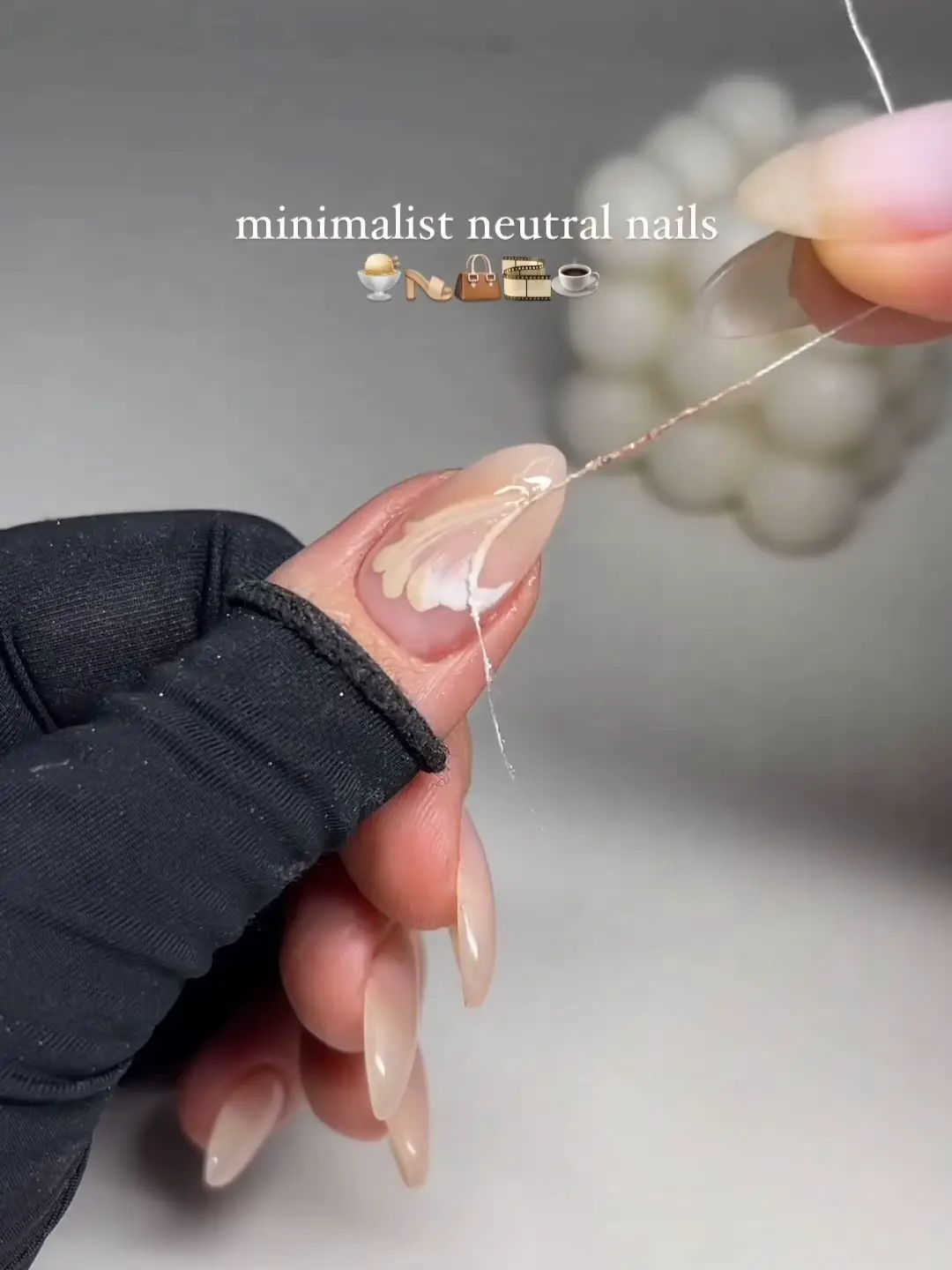 DIY Marble Nails with string (so easy) 🍦🍨☁️🤍 | Video published by Katie ...