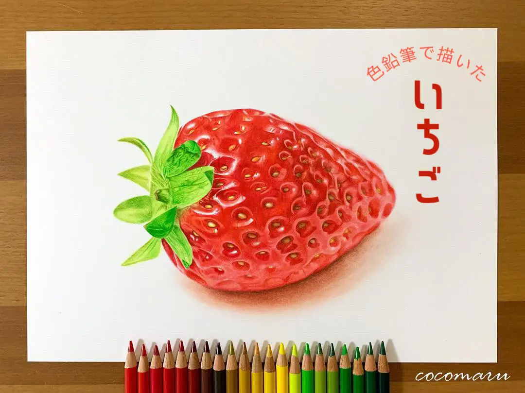 色鉛筆で描いたいちご🍓 | ここまるが投稿したフォトブック | Lemon8