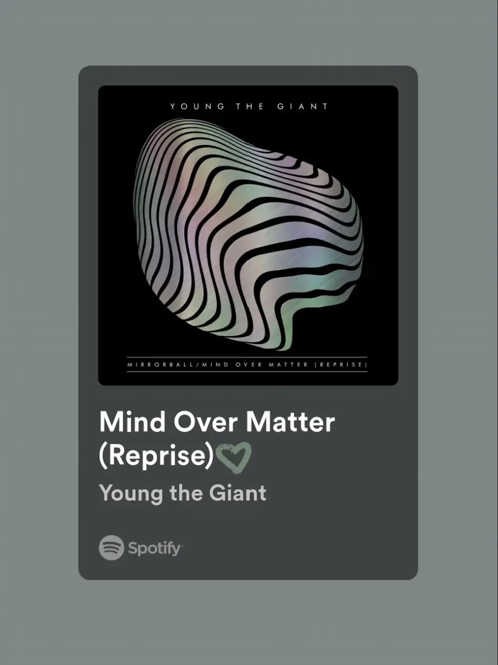  A Spotify ad for a song called "Mind Over Matter" by Young the Giant.