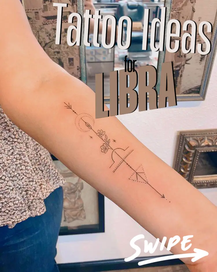 Libra inspired zodiac tattoo design