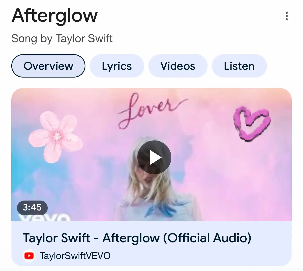 Taylor Swift - Afterglow (Official Audio) 