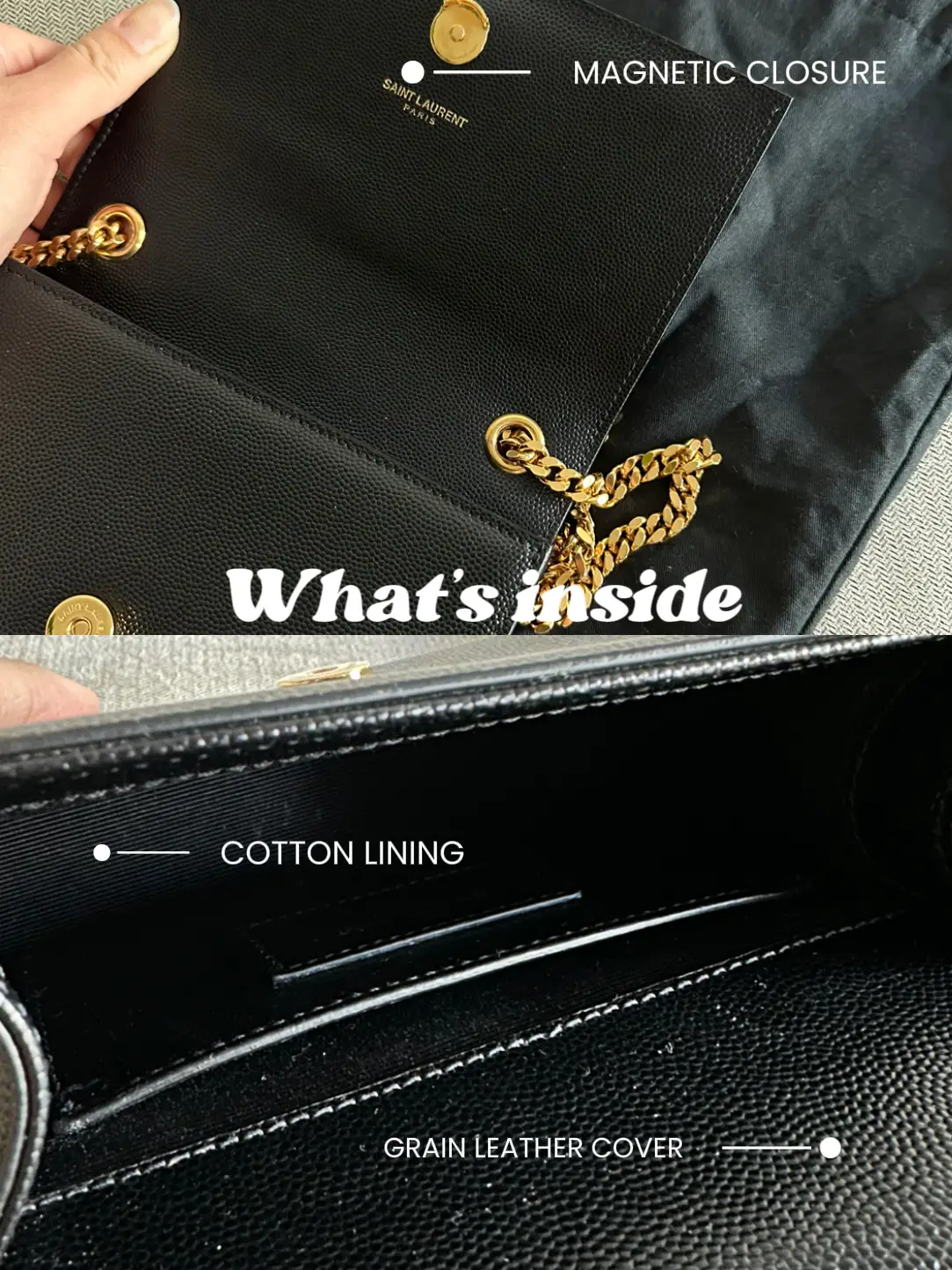 Leather Ysl Wallet on A Chain Bag