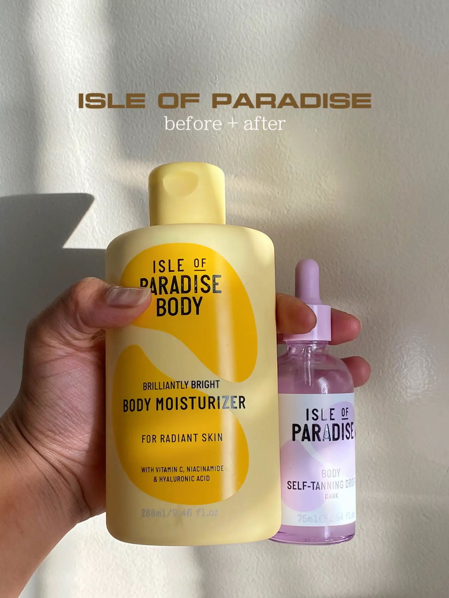 Isle of Paradise Brilliantly Bright Body Moisturizer with Vitamin C & Niacinamide - 280 ml