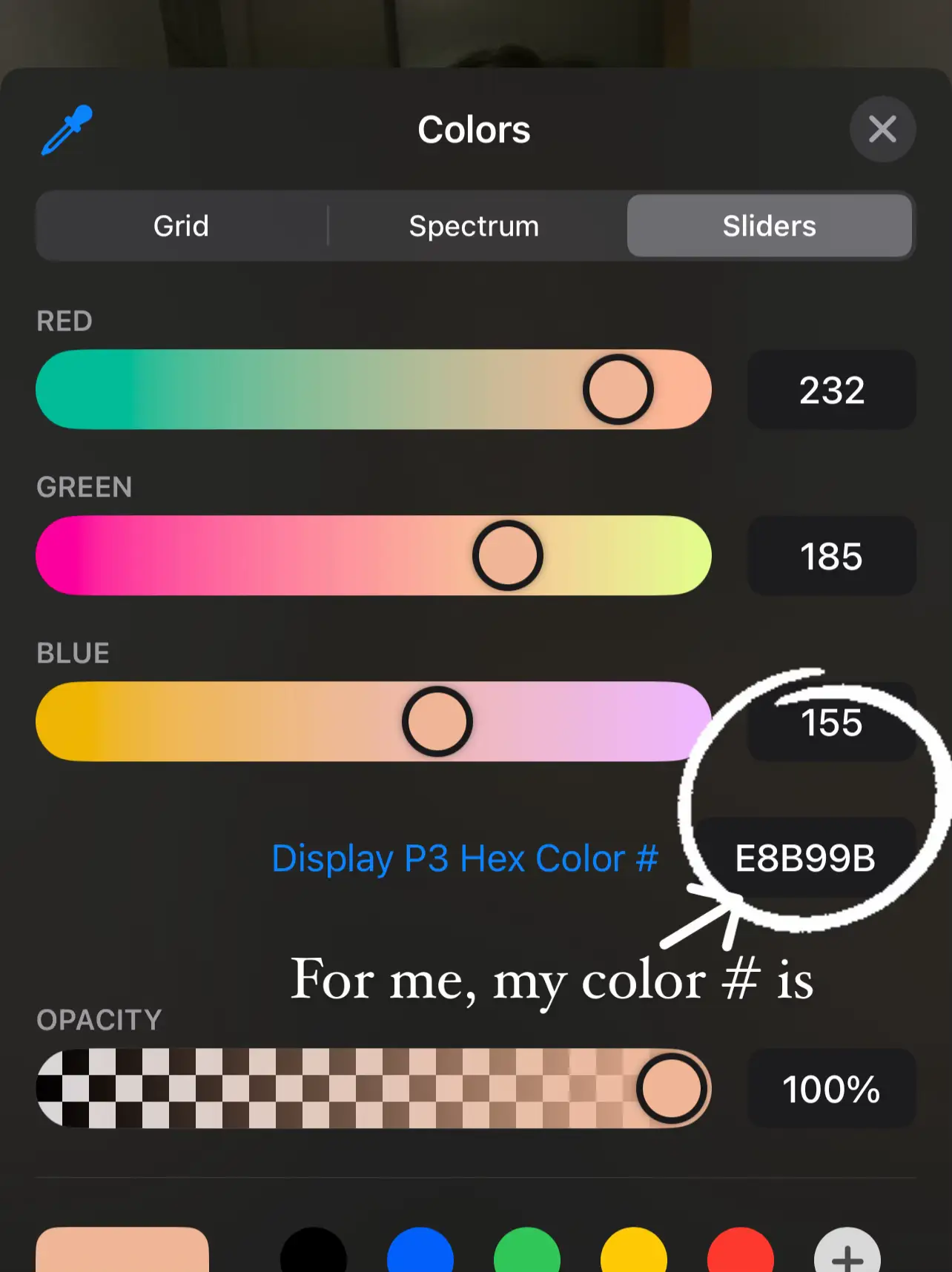 Reel Color Palette On the Spot-Correction Colors