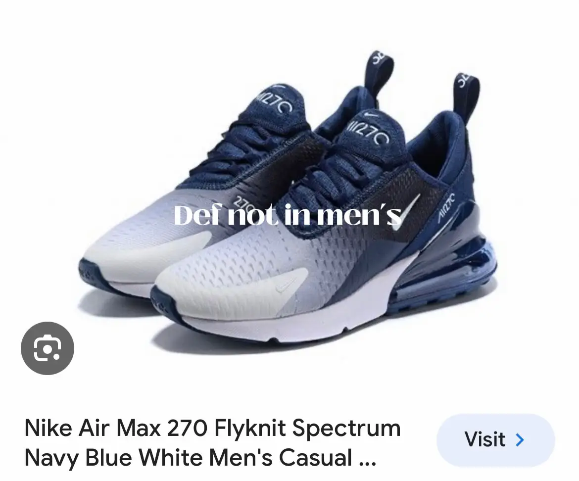 Nike air max 270 flyknit spectrum 2025 navy blue white men's casual shoes