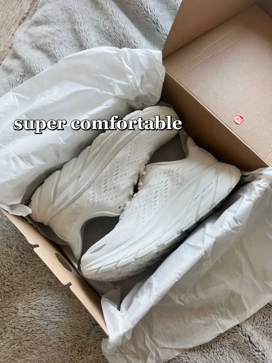  A box of white shoes.