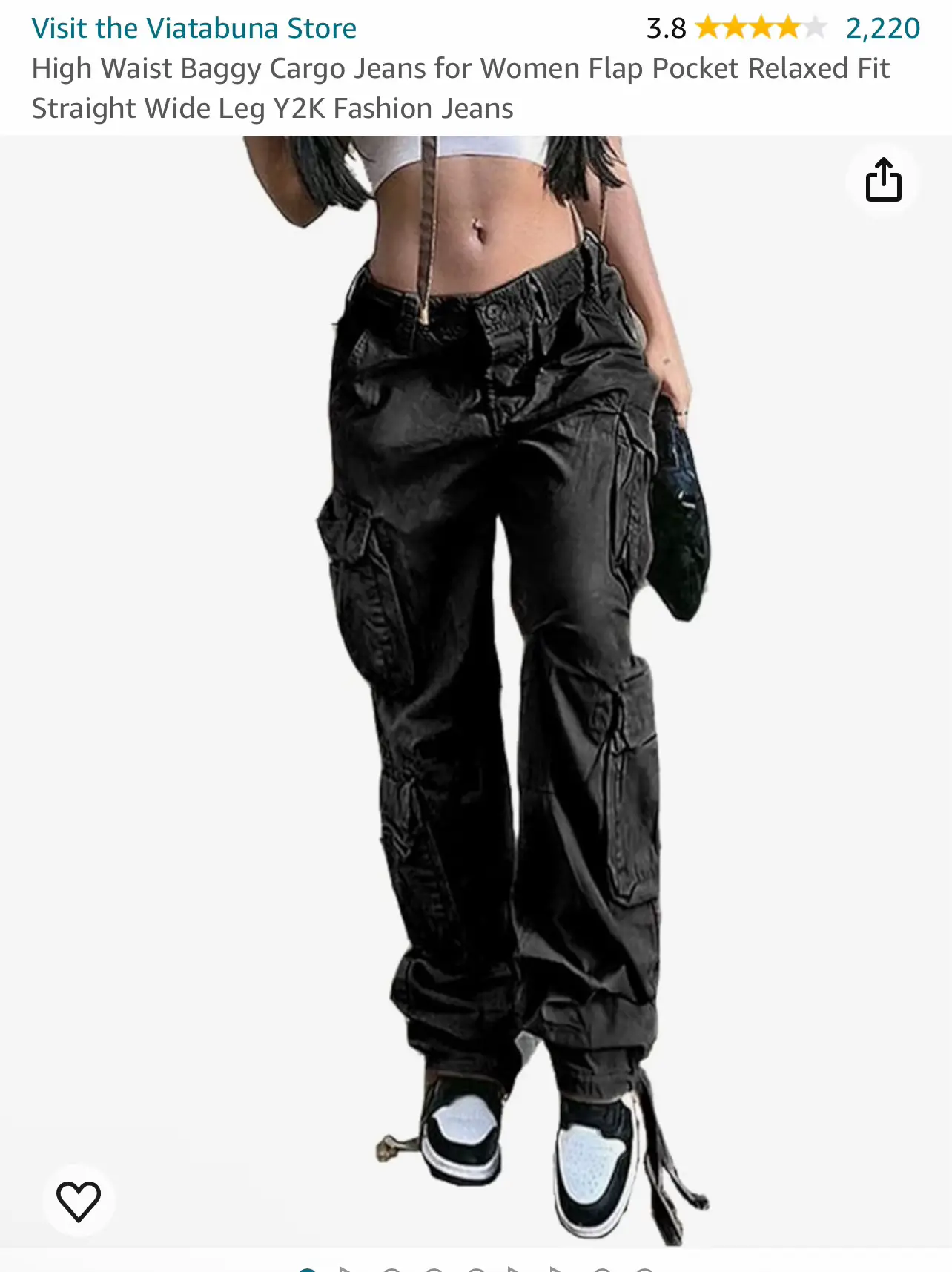 Women High Waist Baggy Cargo Pants Jeans Jogger Pocket Loose Fit Straight  Plus Size Relaxed Fit Straight Leg Jean
