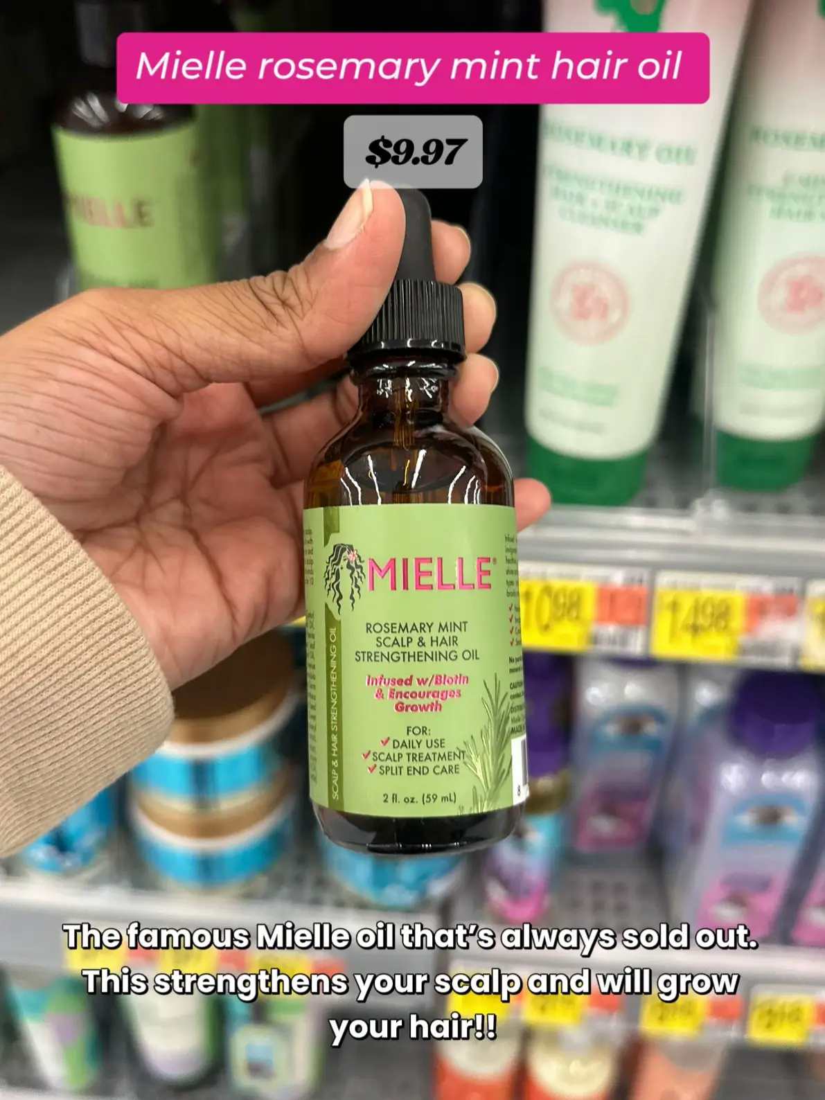 Hair Growth Essential Oil Rosemary Mint Hair Strengthening Oil Nourishing  Treatment for Split Ends and Dry Mielle Organics Hair - AliExpress