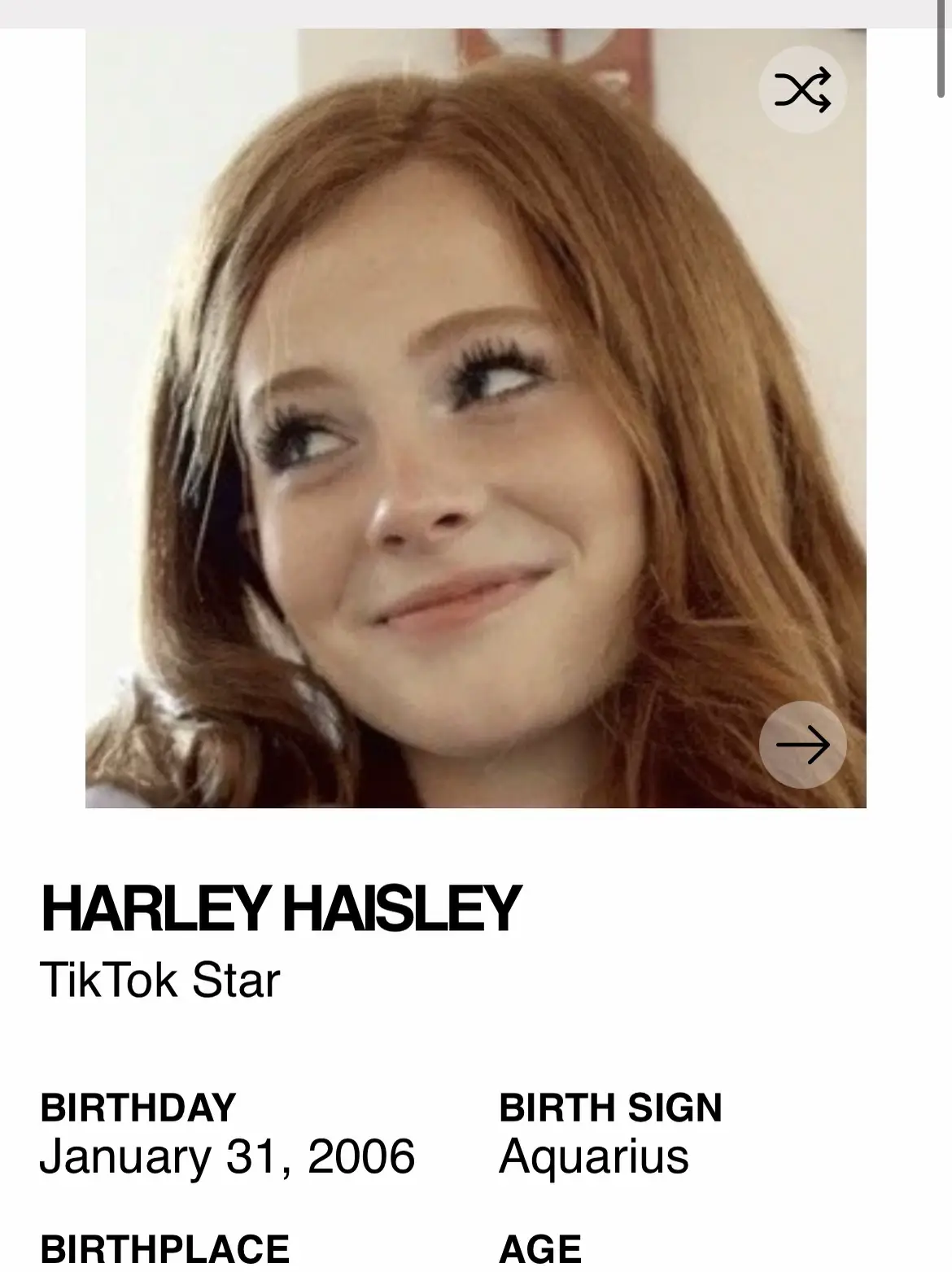 Harley haisley age